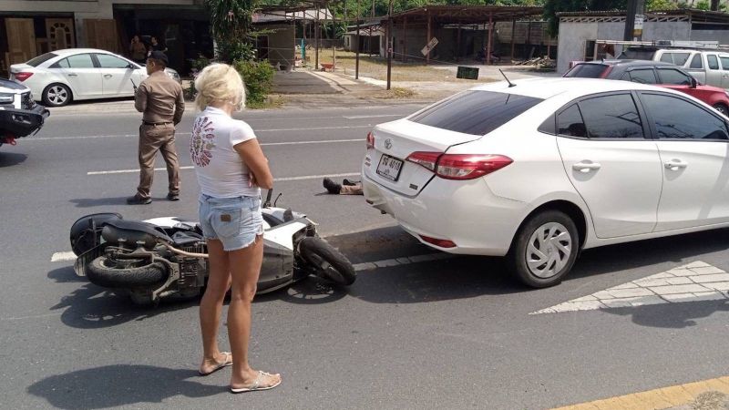 Сотрудник дорожной полиции Таланга врезался в автомобиль гражданина России