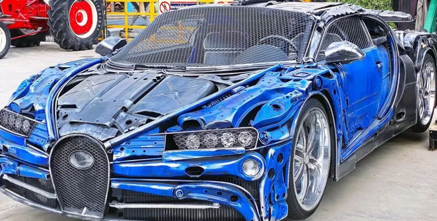 В Таиланде умельцы создали Bugatti Chiron из металлолома и мусора