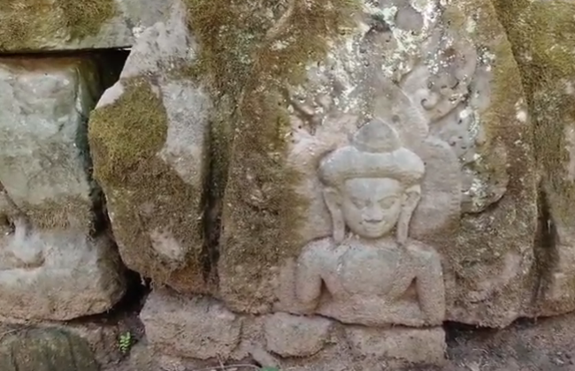 Руины храма Палилай. Индуистский храм с буддийскими фресками. Камбоджа. Ангкор. Экскурсия. HD видео