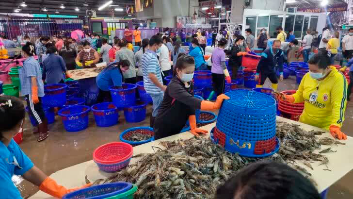 Крупнейший рынок морепродуктов в Самут Сакхоне вновь открыт