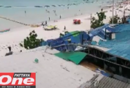 Остров Ко Лан обрушение крыши торговых рядов
