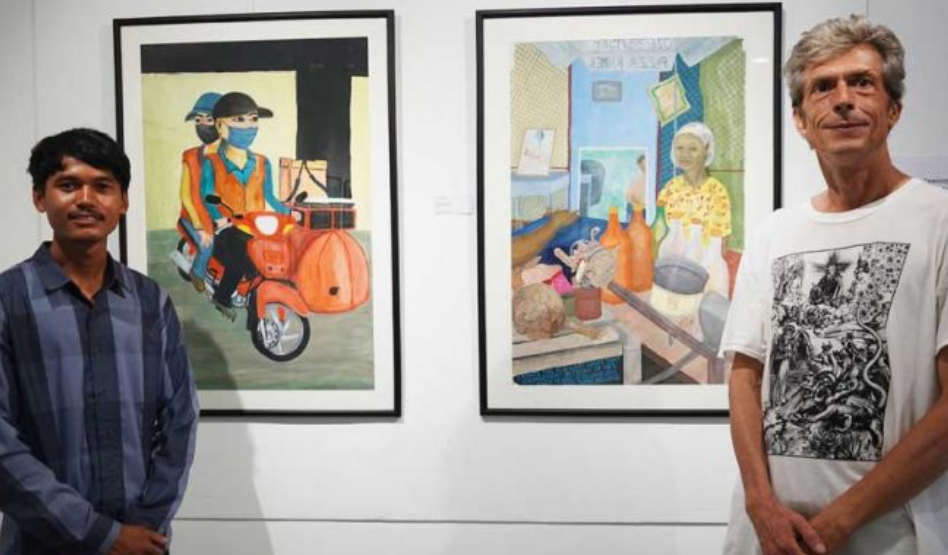 Дуэт камбоджийских и немецких художников совместно работает над выставкой живописи
