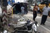 Truck wipes out motorists, shopfronts in Patong ( Ban Patong, Phuket, Thailand )